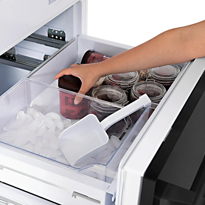 ZLINE 30" 16.1 cu. ft. Built - In 2 - Door Bottom Freezer Refrigerator with Internal Water and Ice Dispenser in Black Stainless Steel - RBIV - BS - 30 - Farmhouse Kitchen and Bath