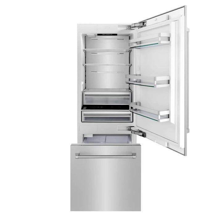 ZLINE 30" 16.1 cu. ft. Panel Ready Built - In 2 - Door Bottom Freezer Refrigerator with Internal Water and Ice Dispenser RBIV - 30 - Farmhouse Kitchen and Bath