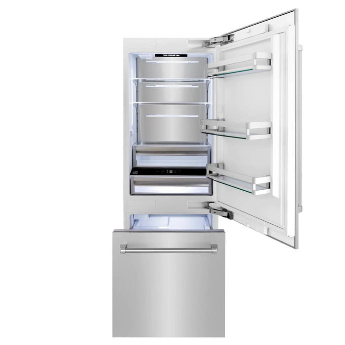 ZLINE 30" 16.1 cu. ft. Panel Ready Built - In 2 - Door Bottom Freezer Refrigerator with Internal Water and Ice Dispenser RBIV - 30 - Farmhouse Kitchen and Bath
