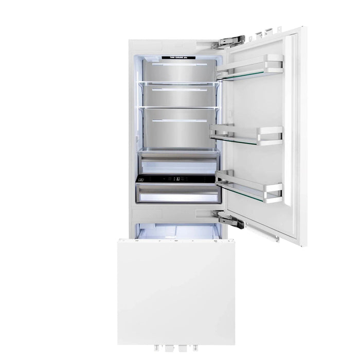 ZLINE 30" 16.1 cu. ft. Panel Ready Built - In 2 - Door Bottom Freezer Refrigerator with Internal Water and Ice Dispenser RBIV - 30 - Farmhouse Kitchen and Bath