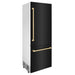 ZLINE 30" Autograph 16.1 cu. ft. 2 - Door Bottom Freezer Fridge Water/Ice Dispenser Black Stainless Steel Champagne Bronze Accents RBIVZ - BS - 30 - CB - Farmhouse Kitchen and Bath
