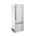 ZLINE 30" Autograph 16.1 cu. ft. 2 - Door Bottom Freezer Fridge Water/Ice Dispenser Stainless Steel Champagne Bronze Accents RBIVZ - 304 - 30 - CB - Farmhouse Kitchen and Bath