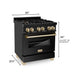 ZLINE 30" Autograph Dual Fuel Range, Black Stainless, Gold, RABZ - 30 - G - Farmhouse Kitchen and Bath