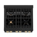 ZLINE 30" Autograph Dual Fuel Range, Black Stainless, Gold, RABZ - 30 - G - Farmhouse Kitchen and Bath