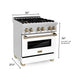 ZLINE 30" Autograph Dual Fuel Range, White Door, Bronze, RAZ - WM - 30 - CB - Farmhouse Kitchen and Bath