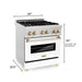 ZLINE 30" Autograph, Dual Fuel Range, White Door, Gold, RASZ - WM - 30 - G - Farmhouse Kitchen and Bath