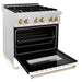 ZLINE 30" Autograph, Dual Fuel Range, White Door, Gold, RASZ - WM - 30 - G - Farmhouse Kitchen and Bath