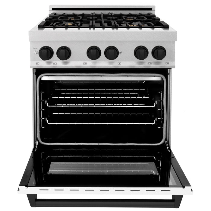 ZLINE 30" Autograph, Dual Fuel Range, White Door, RASZ - WM - 30 - MB - Farmhouse Kitchen and Bath