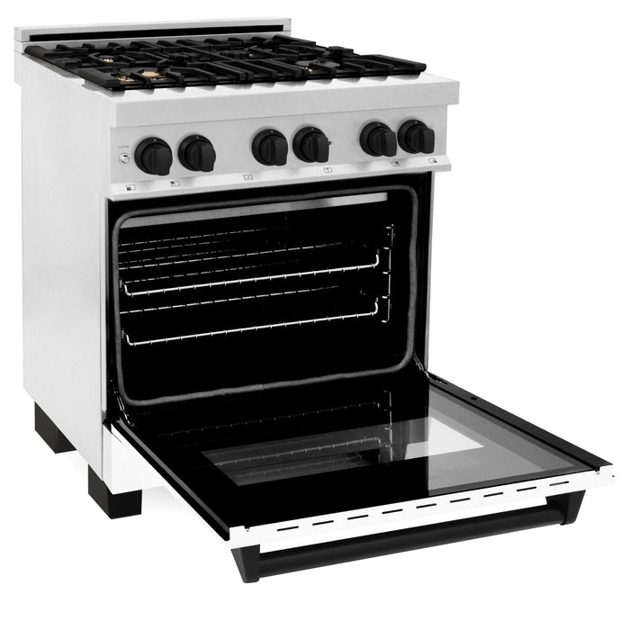 ZLINE 30" Autograph, Dual Fuel Range, White Door, RASZ - WM - 30 - MB - Farmhouse Kitchen and Bath