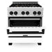 ZLINE 30" Autograph, Dual Fuel Range, White Door, RASZ - WM - 30 - MB - Farmhouse Kitchen and Bath