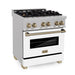 ZLINE 30" Autograph, Dual Fuel Range,RASZ - WM - 30 - CB - Farmhouse Kitchen and Bath