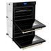 ZLINE 30" Autograph Edition Double Wall Oven with Self Clean and True Convection in Black Stainless Steel Gold Accent AWDZ - 30 - BS - G - Farmhouse Kitchen and Bath