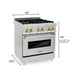 ZLINE 30" Autograph Edition, Dual Fuel Range, Gold Accents, RAZ - 30 - G - Farmhouse Kitchen and Bath