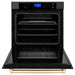 ZLINE 30" Autograph Edition Single Wall Oven with Self Clean and True Convection in Black Stainless Steel Gold Accent AWSZ - 30 - BS - G - Farmhouse Kitchen and Bath