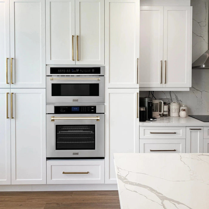 ZLINE 30" Autograph Edition Single Wall Oven with Self Clean and True Convection in Stainless Steel AWSZ - 30 - G - Farmhouse Kitchen and Bath