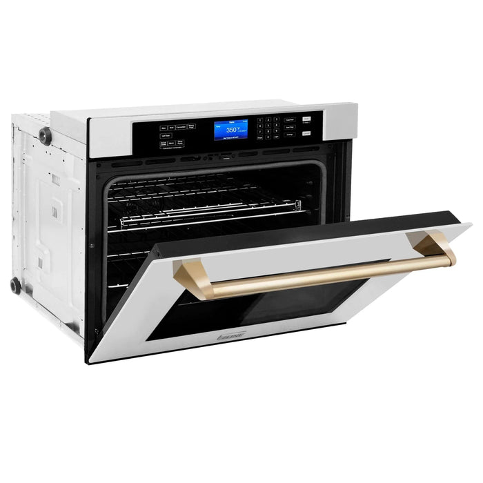 ZLINE 30" Autograph Edition Single Wall Oven with Self Clean and True Convection in Stainless Steel AWSZ - 30 - G - Farmhouse Kitchen and Bath