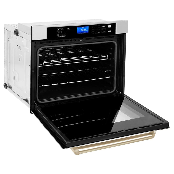 ZLINE 30" Autograph Edition Single Wall Oven with Self Clean and True Convection in Stainless Steel AWSZ - 30 - G - Farmhouse Kitchen and Bath