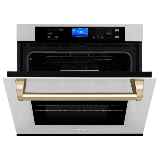 ZLINE 30" Autograph Edition Single Wall Oven with Self Clean and True Convection Stainless Steel AWSSZ - 30 - G - Farmhouse Kitchen and Bath