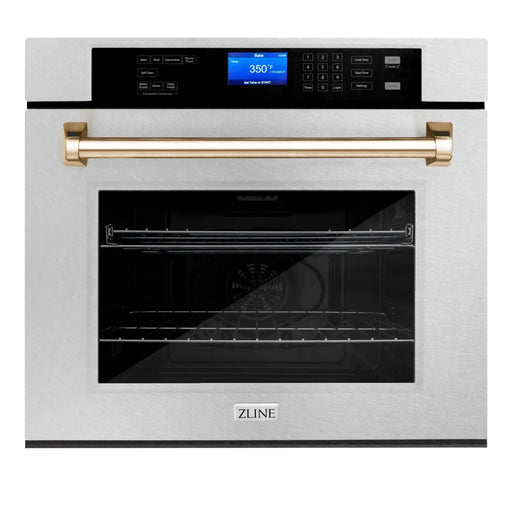 ZLINE 30" Autograph Edition Single Wall Oven with Self Clean and True Convection Stainless Steel AWSSZ - 30 - G - Farmhouse Kitchen and Bath