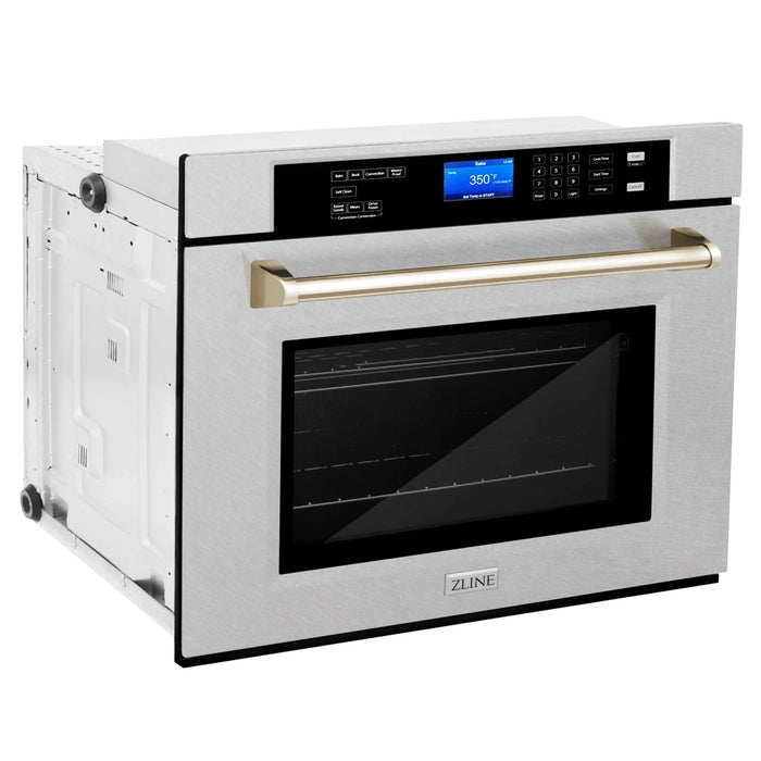 ZLINE 30" Autograph Edition Single Wall Oven with Self Clean and True Convection Stainless Steel AWSSZ - 30 - G - Farmhouse Kitchen and Bath