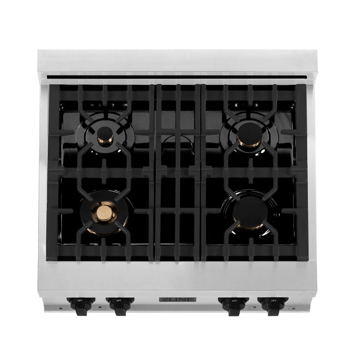 ZLINE 30" Autograph Porcelain Rangetop, Matte Black Accents, RTZ - 30 - MB - Farmhouse Kitchen and Bath