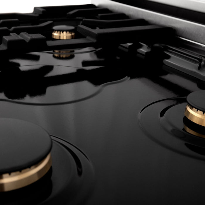 ZLINE 30" Autograph Porcelain Rangetop, Matte Black Accents, RTZ - 30 - MB - Farmhouse Kitchen and Bath