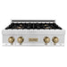 ZLINE 30" Autograph Rangetop, DuraSnow, Bronze Accents, RTSZ - 30 - CB - Farmhouse Kitchen and Bath
