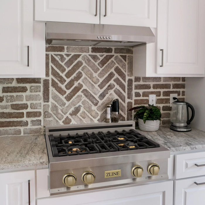 ZLINE 30" Autograph Rangetop, DuraSnow, RTZ - 30 - CB - Farmhouse Kitchen and Bath