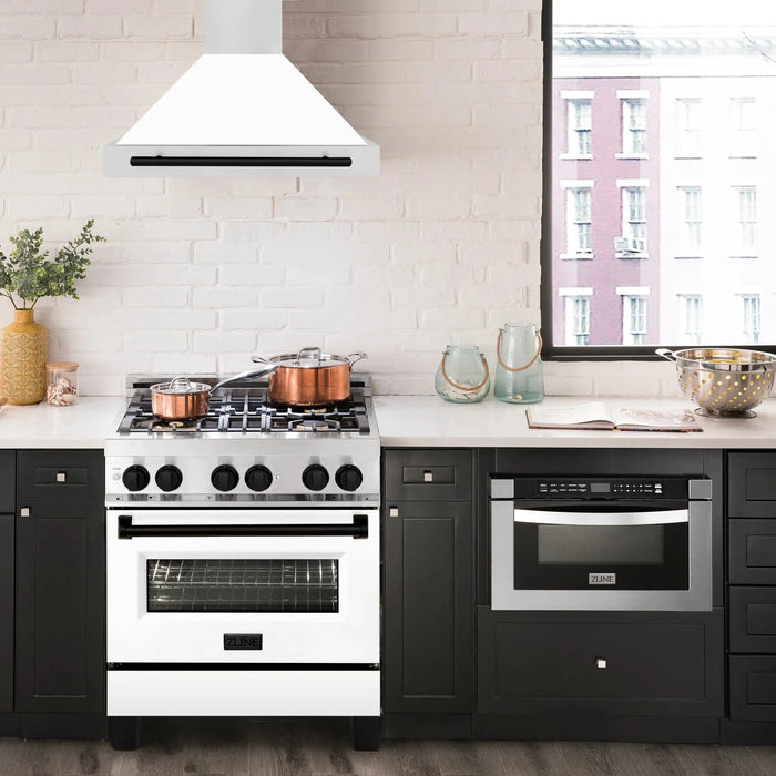 ZLINE 30" Autograph Stainless Wall Range Hood KB4STZ - WM30 - MB - Farmhouse Kitchen and Bath