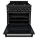 ZLINE 30" Black Stainless, Gas/Electric Oven, Brass Burners, RAB - BR - 30 - Farmhouse Kitchen and Bath