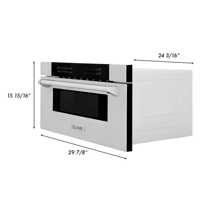 ZLINE 30" Built - In Microwave Drawer in Stainless Steel MWD - 30 - Farmhouse Kitchen and Bath