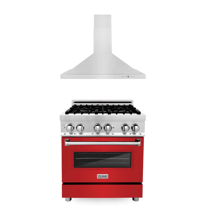 ZLINE 30" Bundle Range RA - RM - 30 & Wall Range Hood KB - 30, 2KP - RARMRH30 - Farmhouse Kitchen and Bath