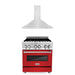 ZLINE 30" Bundle Range RA - RM - 30 & Wall Range Hood KB - 30, 2KP - RARMRH30 - Farmhouse Kitchen and Bath