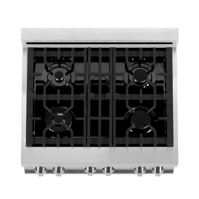 ZLINE 30" Bundle Range RA - RM - 30 & Wall Range Hood KB - 30, 2KP - RARMRH30 - Farmhouse Kitchen and Bath