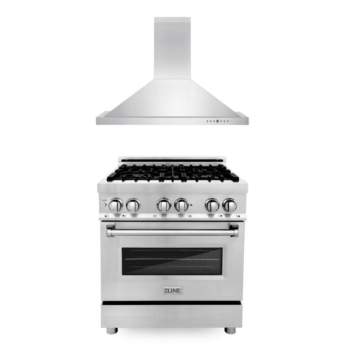 ZLINE 30" Bundle Range RA30 & Wall Range Hood KB - 30, 2KP - RARH30 - Farmhouse Kitchen and Bath