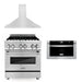ZLINE 30" Bundled Stainless Dual Range, Range Hood, Microwave, 3KP - RARH30 - MW - Farmhouse Kitchen and Bath