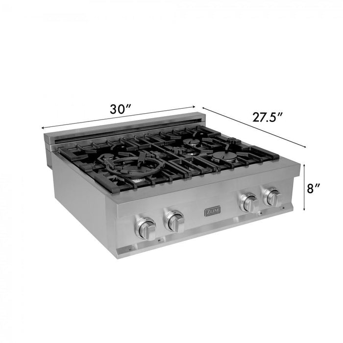 ZLINE 30" Ceramic Rangetop with 4 Gas Burners, RT30 - Farmhouse Kitchen and Bath