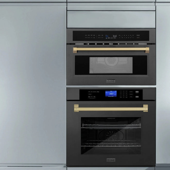 ZLINE 30” Convection Microwave, Black Stainless, Bronze MWOZ - 30 - BS - CB - Farmhouse Kitchen and Bath