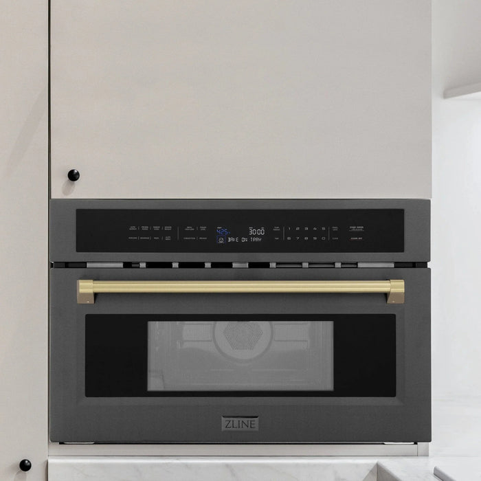 ZLINE 30” Convection Microwave, Black Stainless, Bronze MWOZ - 30 - BS - CB - Farmhouse Kitchen and Bath