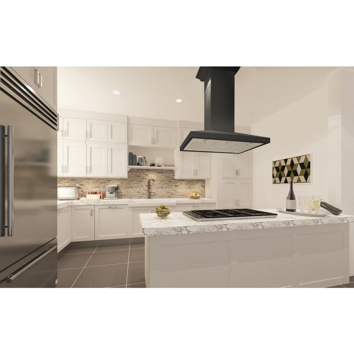 ZLINE 30" Designer Wooden Island Range Hood in Black, KBiCC - 30 - Farmhouse Kitchen and Bath