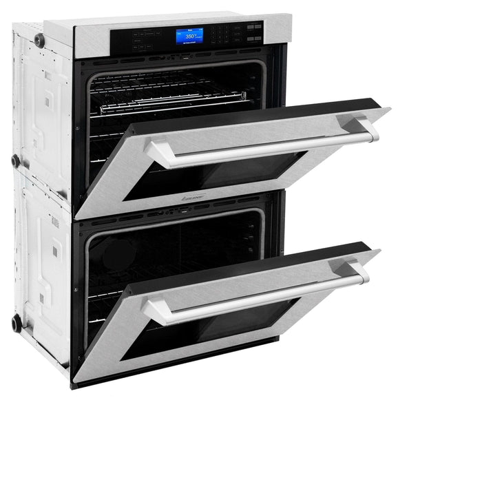 ZLINE 30" Double Wall Oven, DuraSnow Finish, Self Cleaning, AWDS - 30 - Farmhouse Kitchen and Bath