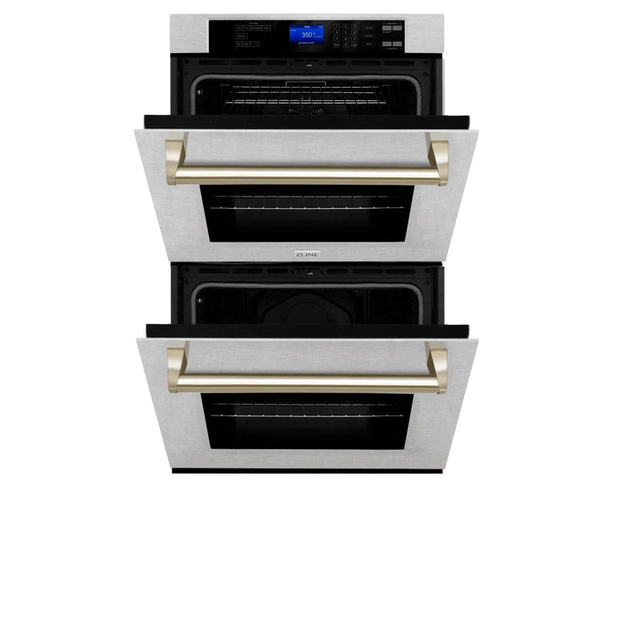 ZLINE 30" Double Wall Oven, DuraSnow Finish, Self Cleaning, AWDSZ - 30 - G - Farmhouse Kitchen and Bath