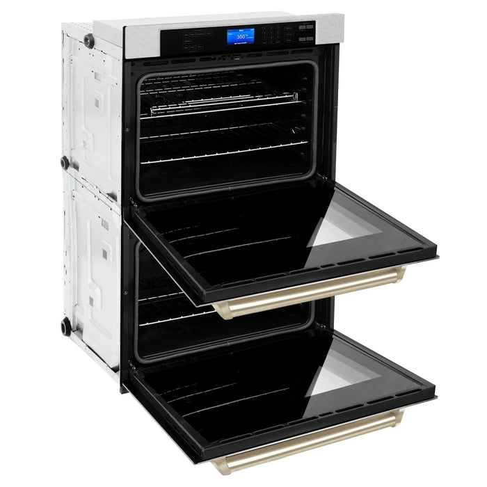 ZLINE 30" Double Wall Oven, DuraSnow Finish, Self Cleaning, AWDSZ - 30 - G - Farmhouse Kitchen and Bath