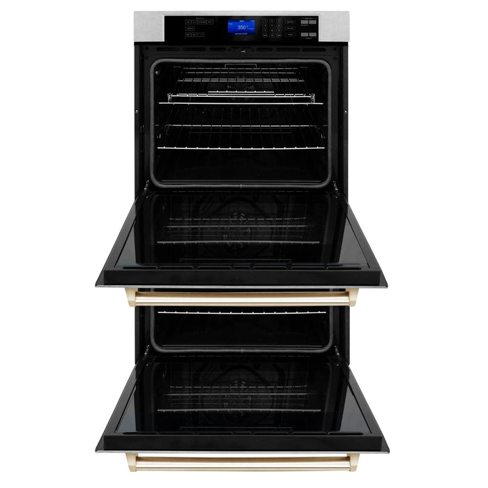 ZLINE 30" Double Wall Oven, DuraSnow Finish, Self Cleaning, AWDSZ - 30 - G - Farmhouse Kitchen and Bath