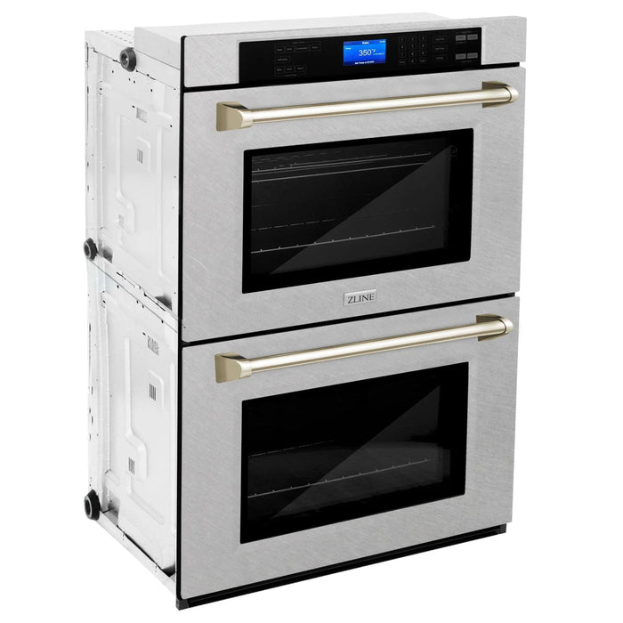ZLINE 30" Double Wall Oven, DuraSnow Finish, Self Cleaning, AWDSZ - 30 - G - Farmhouse Kitchen and Bath