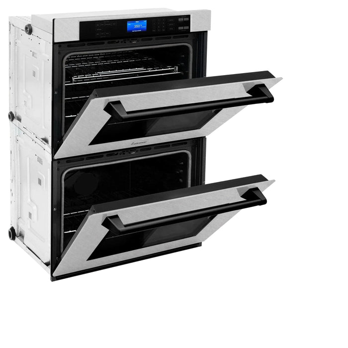 ZLINE 30" Double Wall Oven, DuraSnow Finish, Self Cleaning, AWDSZ - 30 - MB - Farmhouse Kitchen and Bath