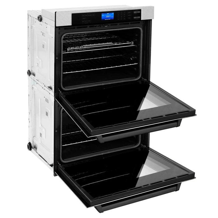 ZLINE 30" Double Wall Oven, DuraSnow Finish, Self Cleaning, AWDSZ - 30 - MB - Farmhouse Kitchen and Bath