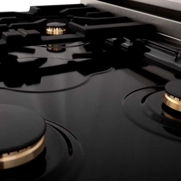 ZLINE 30" Dual Fuel Oven Range, Stainless Steel, Brass Burners, RA - BR - 30 - Farmhouse Kitchen and Bath