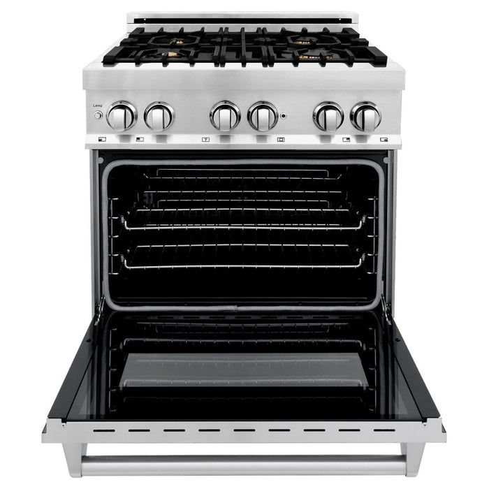 ZLINE 30" Dual Fuel Oven Range, Stainless Steel, Brass Burners, RA - BR - 30 - Farmhouse Kitchen and Bath