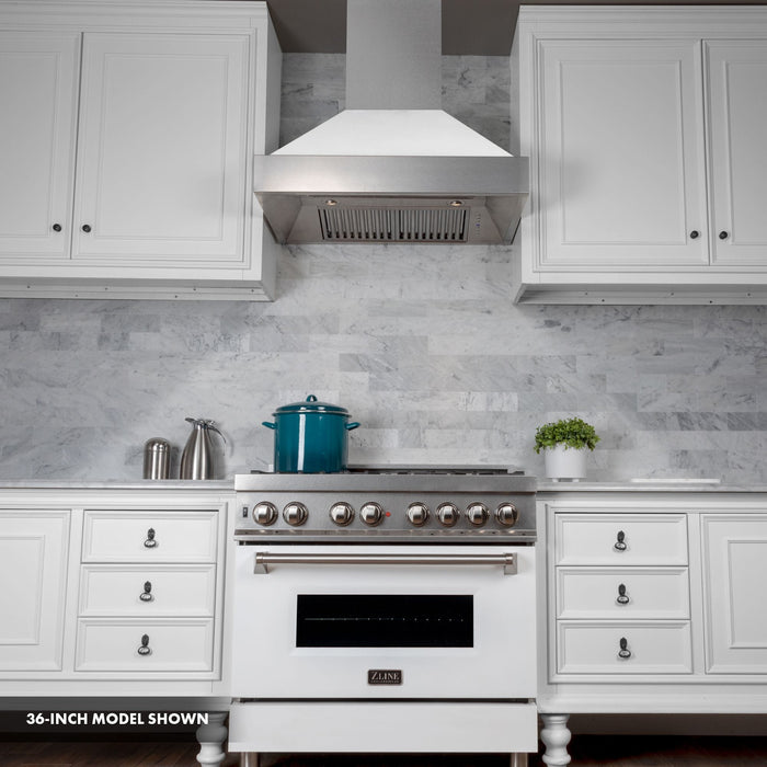 ZLINE 30" Dual Fuel Range, DuraSnow, Stainless, White Matte Door, RAS - WM - 30 - Farmhouse Kitchen and Bath